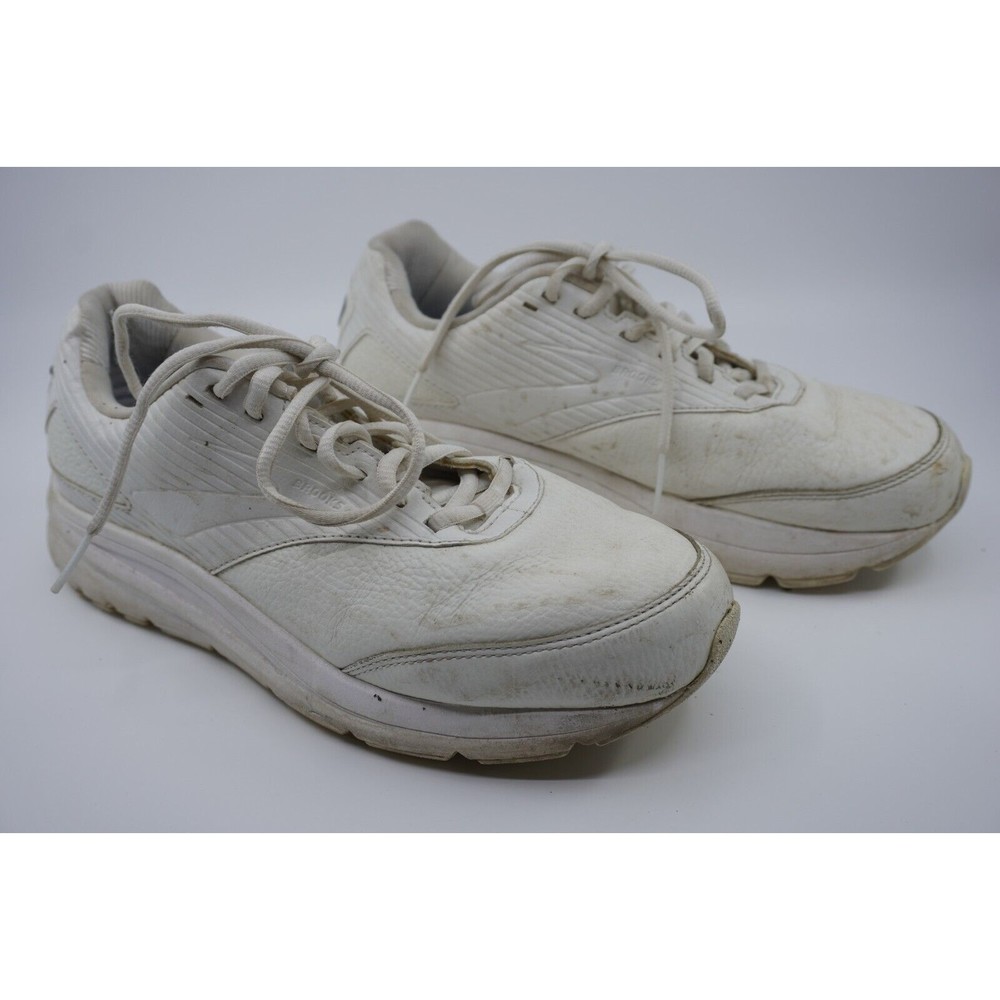Brooks Women's Addiction Walker 2 Running Shoes US 10 Wide White Leather Sneaker